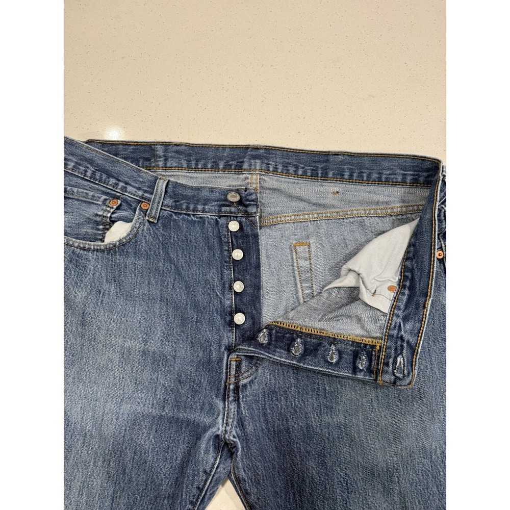 Levi's 501 Denim Jeans Pants Men's 38x34 Button Fly Blue - Picture 5 of 8